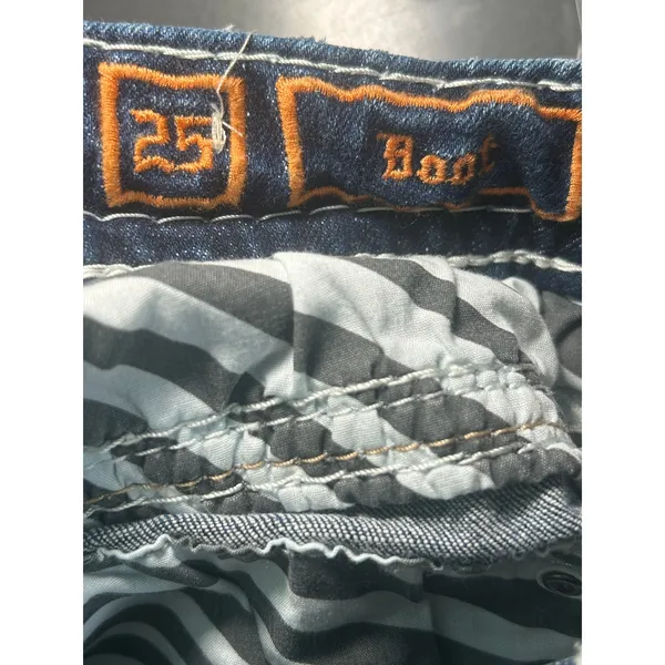 Rock Revival Zarina Bootcut Jeans 25 Blue Low Rise Embellished Thick‎ Stitch - Image 7