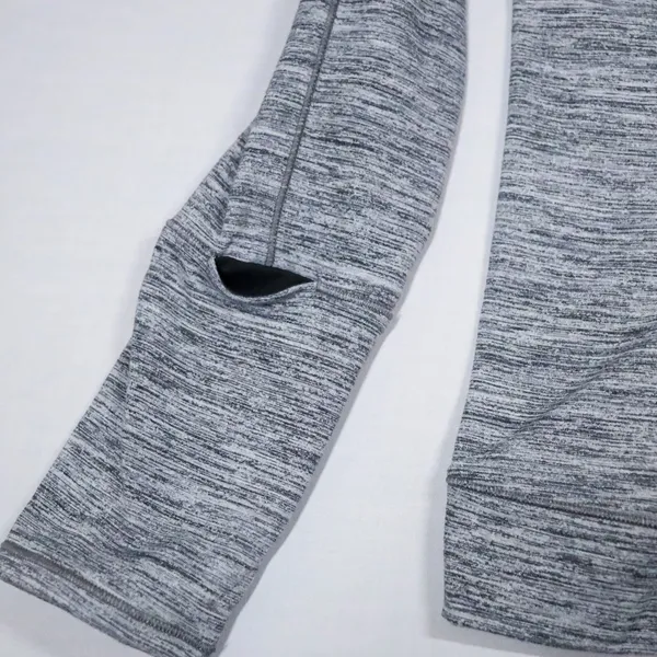 Lululemon Cypress Kiss Long Sleeve Top Women Size 12 Grey Space Dye Thumbholes - Image 4