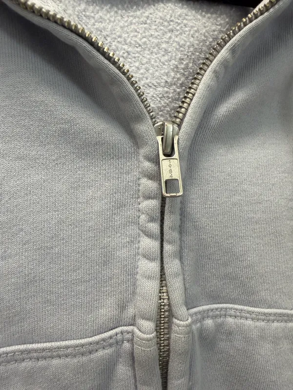 Brandy Melville Light Blue Zip-Up Hoodie - Image 7