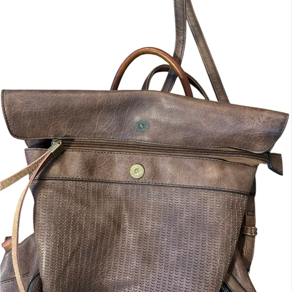 Brown Medium Size Back Pack with Adjustable Straps - Image 3