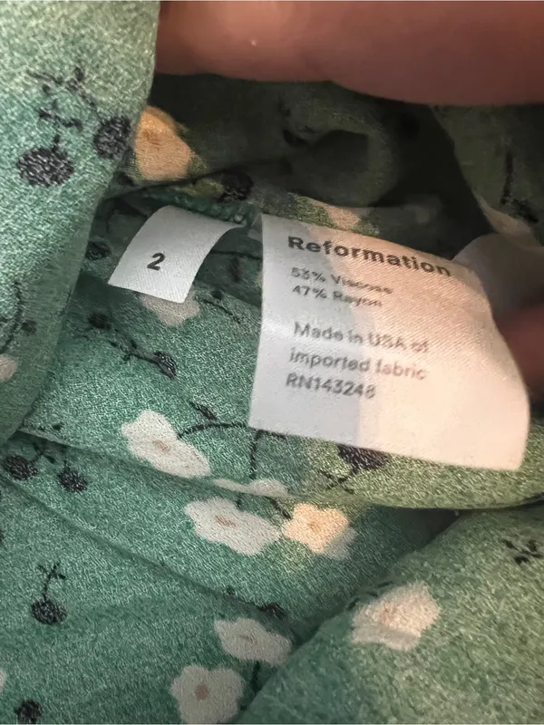 Reformation “Persimmon” green floral dress 2 - Image 14