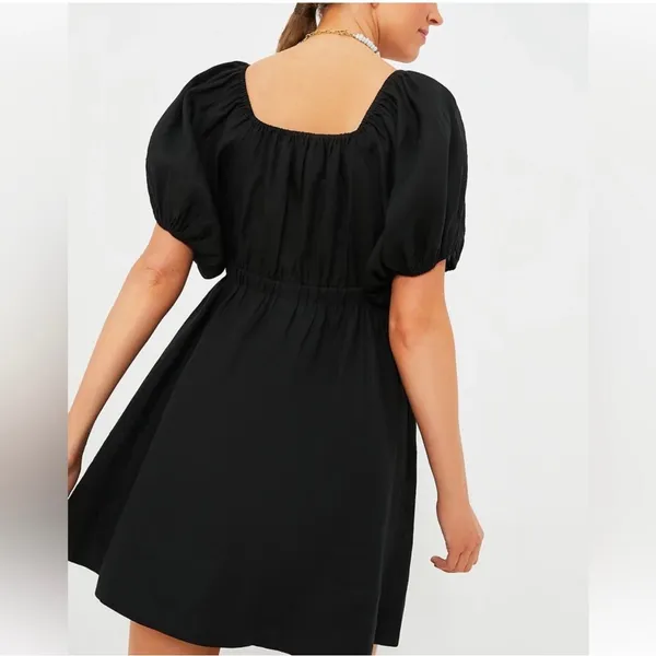 NEW Tuckernuck Pomander Place Black Ares Mini Puff Sleeve Dress Size Medium - Image 3