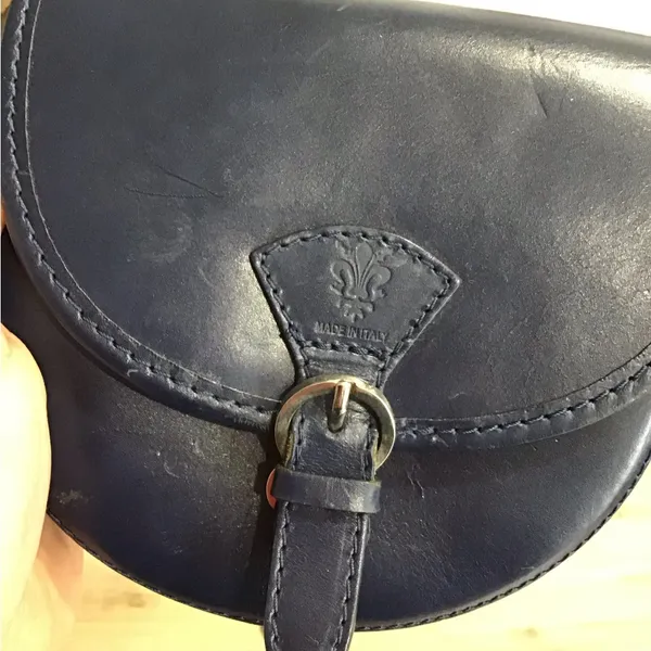 Made In Italy Crossbody Bag Handcrafted Italian Leather Handbag Blue - Image 5