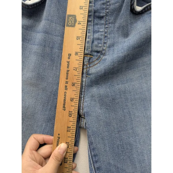7 For All Mankind Women's Edie Jeans Crop Straight Leg High Rise Blue Denim S 27 - Image 6