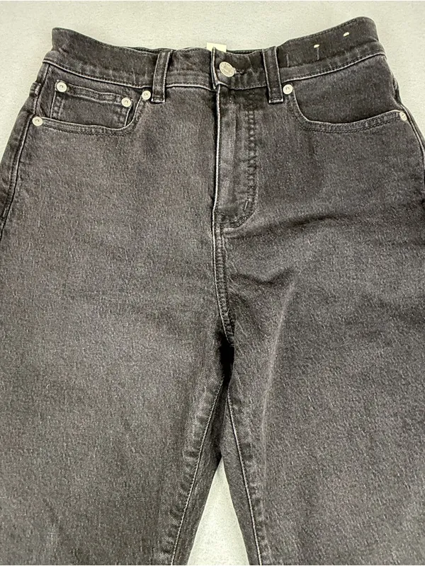 Madewell The 90s Straight Jeans Womens 26 Black High Rise 30” Inseam - Image 2