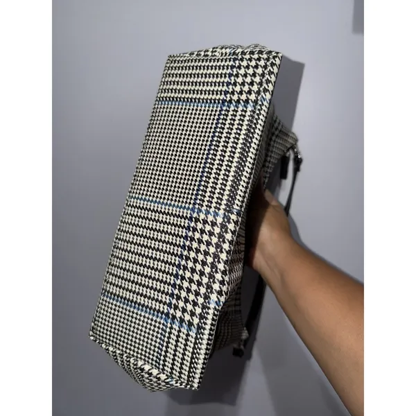 Vintage Lauren Ralph Lauren Houndstooth Zippered Purse Bag Detachable Strap M - Image 2