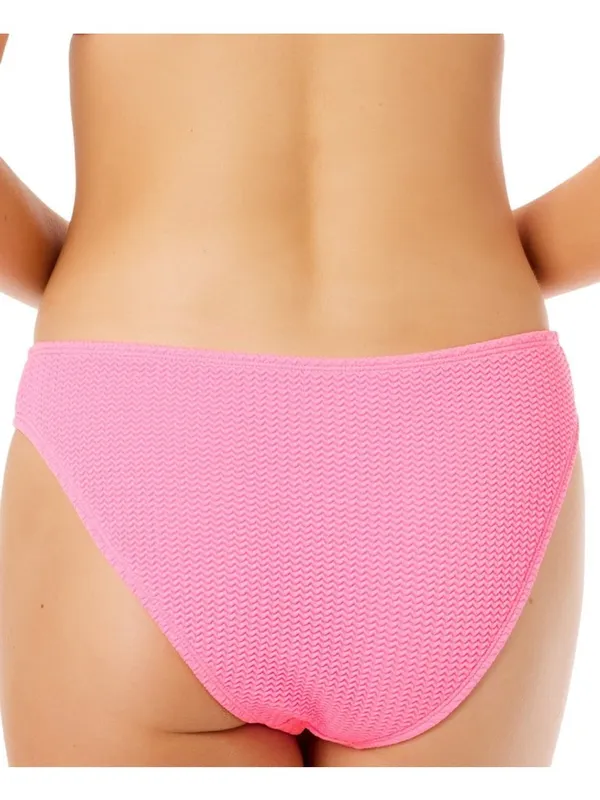 NWT Salt + Cove Juniors Wavy V-Front Hipster Bottoms Swim Bright Rose Pink S - Image 2