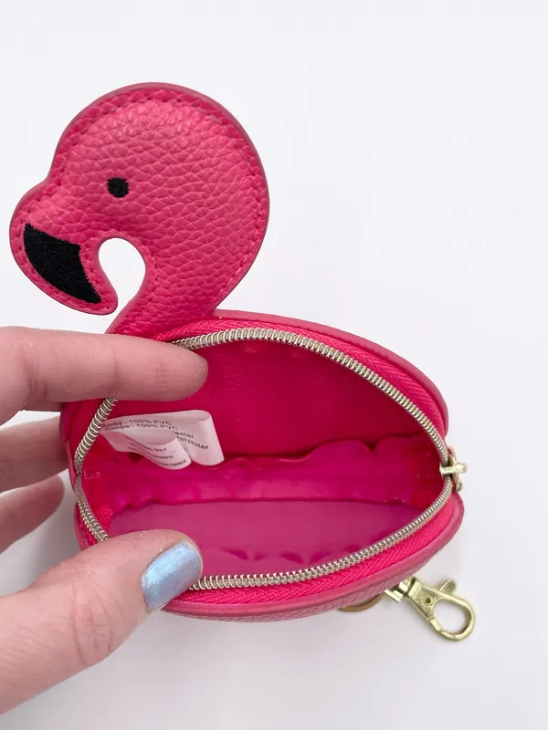 Bath and Body Works Pink Flamingo Key Chain Coin Purse Bag Charm Accessory - Image 3
