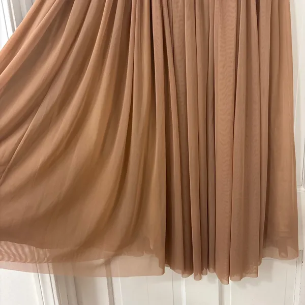 Romantic Mesh Pull On Midi Skirt S Mocha Boho New Balletcore Fairy Whimsical - Image 2