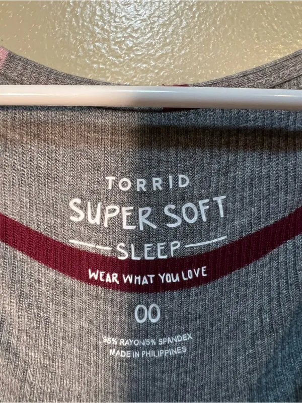 Torrid Super Soft Ribbed Tank Top V-Neck Gray‎ Stripes 00 - Image 7