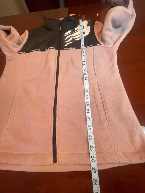 New Balance NWT Fleece Jacket Full Zip Logo Mauve Pink Gorpcore Streetwear L - Image 5