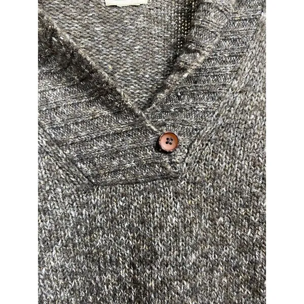 Vtg LL Bean Womens Sz M Wool Blend Shawl Collar‎ Pullover Sweater Brown Speckled - Image 3