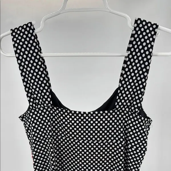 Maurices Y2K Babydoll stretchy Black White red Polka Dot tank pin up 90s M - Image 4