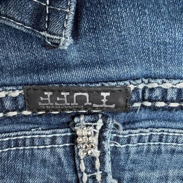 Cowgirl Tuff Womens Size 31x33 Glamor Bootcut Jeans Blue Denim Stretch Western - Image 13