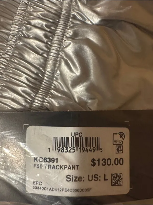 adidas Metallic Silver Wide-Leg Joggers L - Image 5