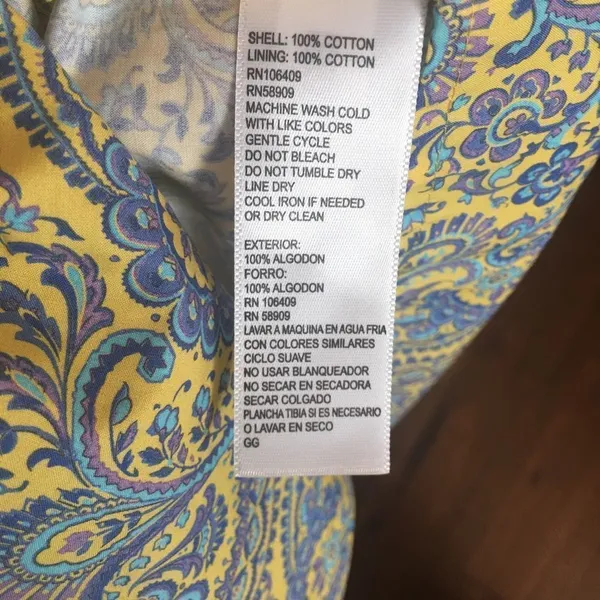 Antonio Melani Liberty Olivia Cotton Yellow Blue Paisley Midi Dress - Image 5