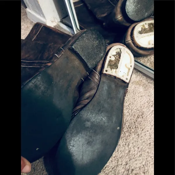 VINTAGE, RARE, leather,distressed boots, brown sz8.5 - Image 9