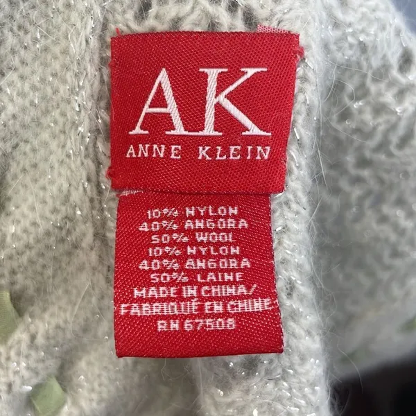 Anne Klein scarf Angora blend light green - Image 6