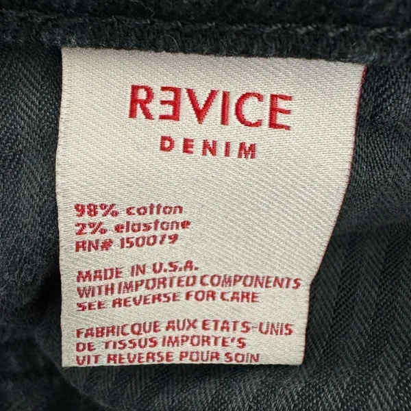 Revice Black Wash High Rise Button Fly Straight Leg Jeans Size 26 - Image 6