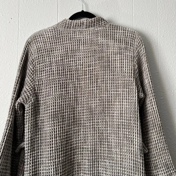 Parachute Robe Womens Small Waffle Knit Open Front 100% Cotton Breathable Cozy - Image 7