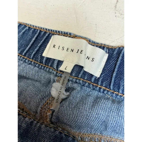 Risen Jeans Blue Denim High Low Tiered Ruffle Maxi Skirt RDS6280 Large‎ - Image 9