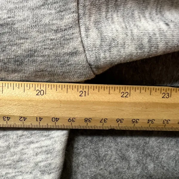 Hollister Crop Hoodie‎ Sweatshirt Striped Sleeve Raw Hem Gray Medium - Image 8