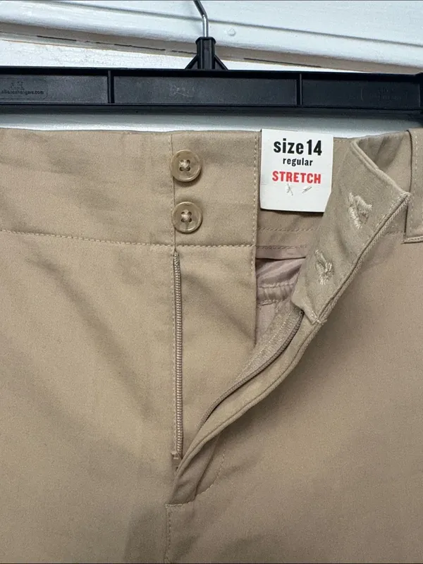 NWT Old Navy Essential Stretch Wide Leg Trouser Dress Pants Khaki Tan Size 14 - Image 2