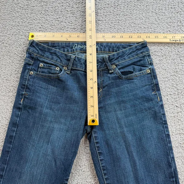 American Eagle Aeropostale Jeans Bayla Skinny Womens 6 Regular Blue Low Rise Stretch Denim - Image 3