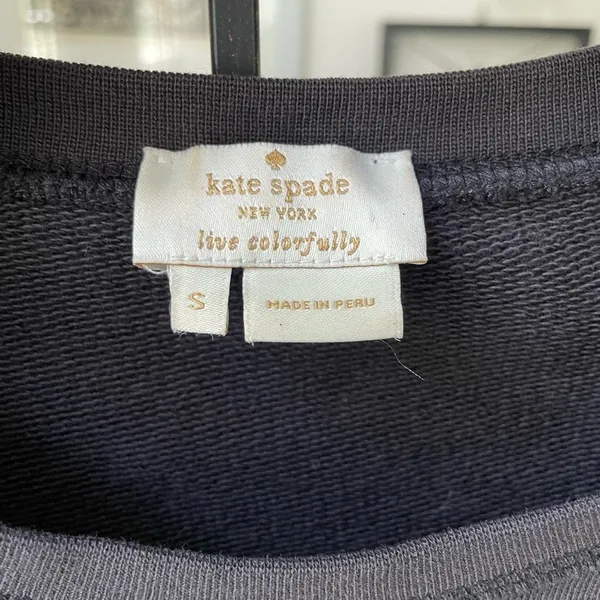 Kate Spade Steal The Spotlight Black Glitter Dot Bow Sweatshirt $178 S - Image 7