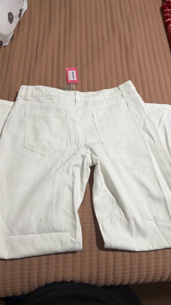 Edikted White Wide-Leg Jeans XL - Image 2