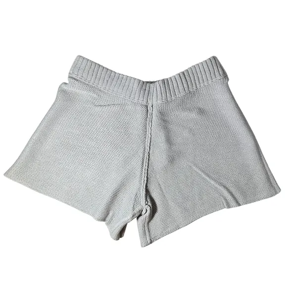 WeWoreWhat‎ Pull On Sweater Shorts L Gray Chunky Knit Drawstring Loungewear - Image 3