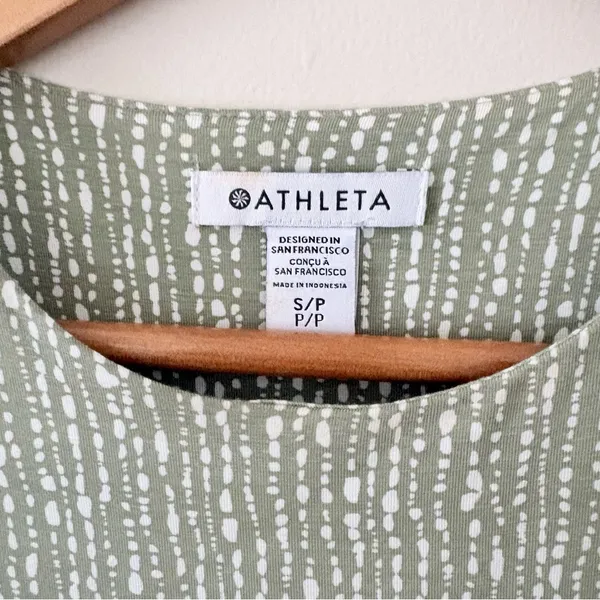 Athleta Santorini Printed Tank Dress Green White Size‎ Small UPF 50+ - Image 5