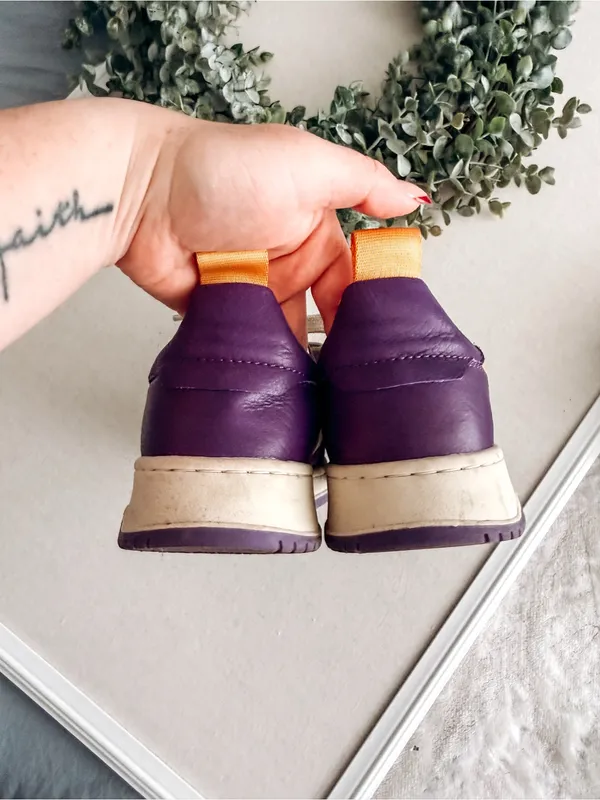 Steve Madden Everlie Purple & White Leather Sneakers | Women’s Size 6 - Image 3