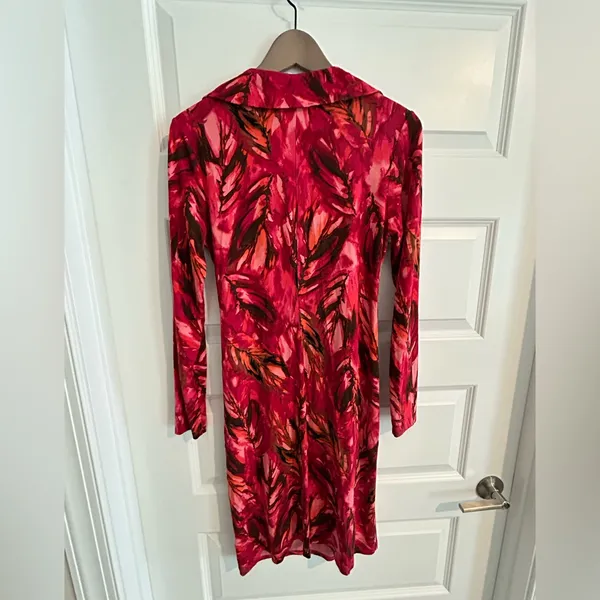 J Jill Stretch Wrap Dress Red pink Size S - Image 8