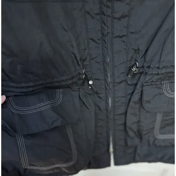 Laundry By Shelli Segal Jacket Black Lightweight Raincoat Pockets See Note Size - Image 6