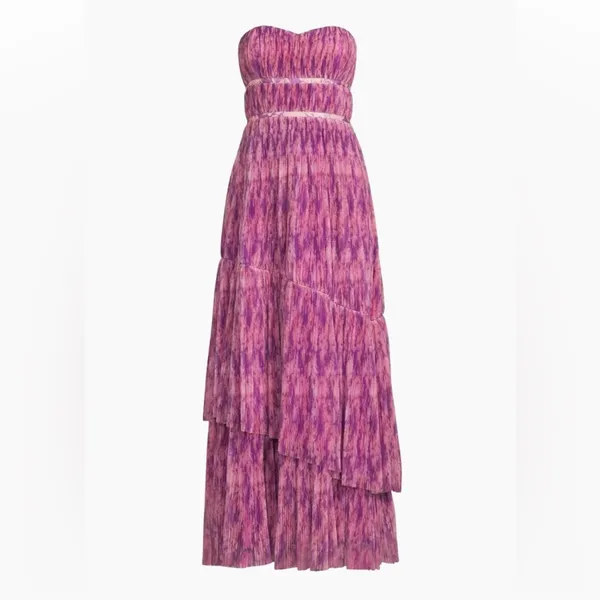 Hutch Womens Strapless Renza Gown Maxi Dress Size 8 Pink Purple - Image 2