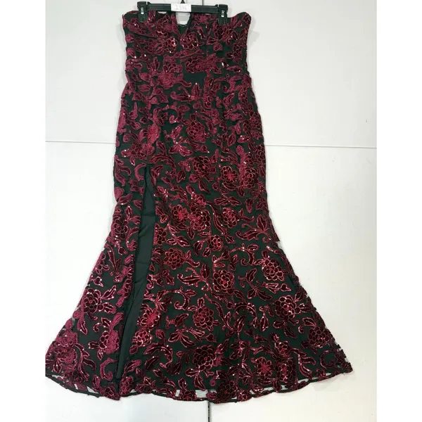 Dress The Population Fernanda Gown sequined strapless maxi dress XL - Image 4