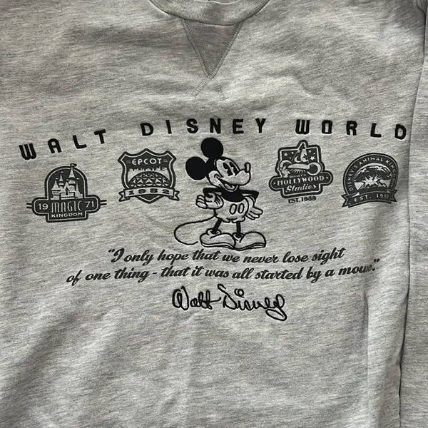 Disney Heather Gray Sweatshirt with Mickey Mouse Design - Image 3