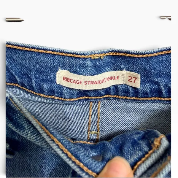 Levis Denim Ribcage Straight Ankle jeans Medium Wash Jeans 27x27 - Image 3