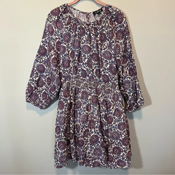 J. Crew Palermo Smocked Waist Mini Dress‎ in Floral Bouquet Linen Medium - Image 3