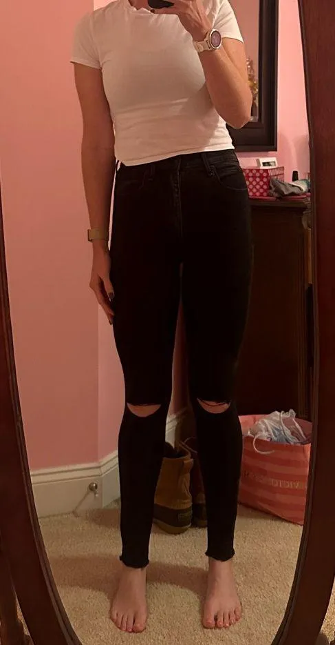Abercrombie & Fitch Ultra High Rise Super Skinny Ripped Black Jeans - Image 9