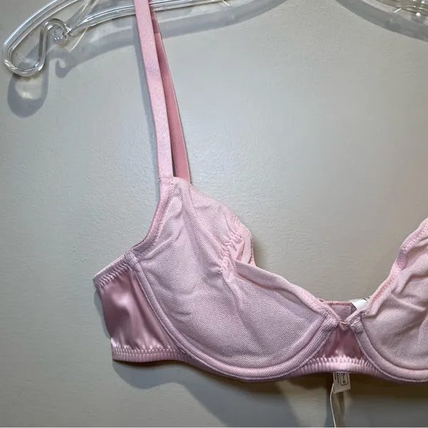 Free People Heart Throb Underwire Bra Silver Pink Women Size Medium NWT - Image 5