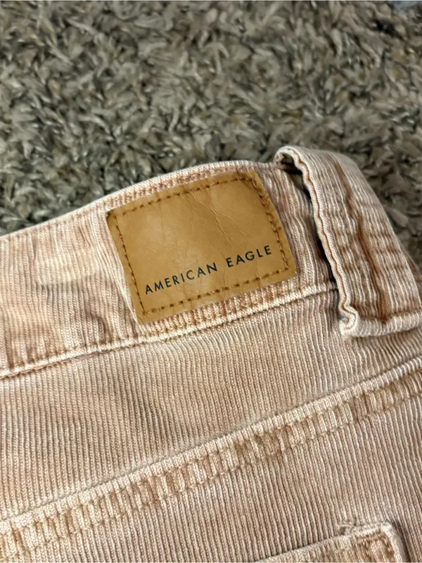 American Eagle Corduroy Mini Skirt Size 10 Brown Tan Y2K Fall - Image 5