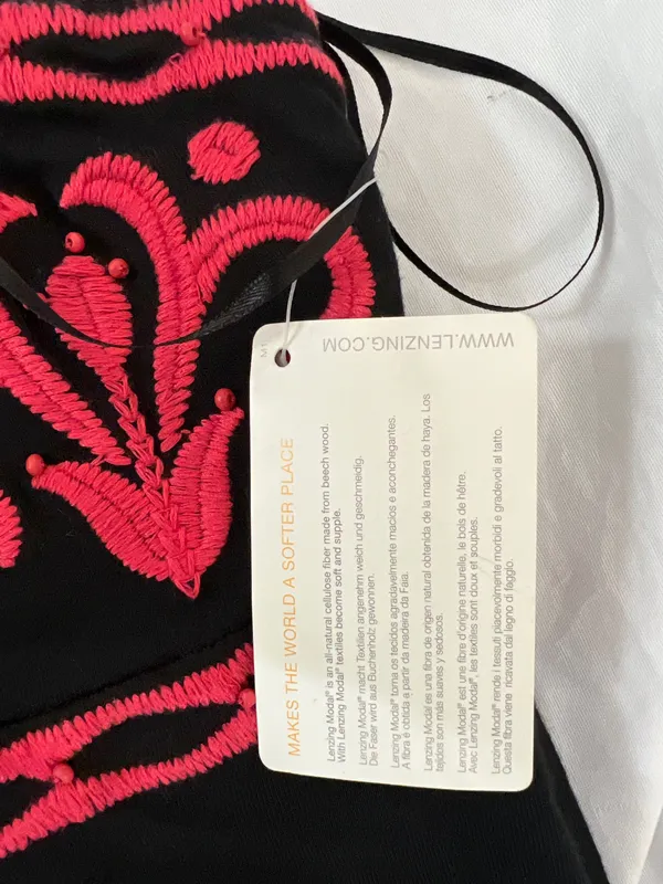 INC International Concepts Black Maxi Dress with red Embroidery size L - Image 6