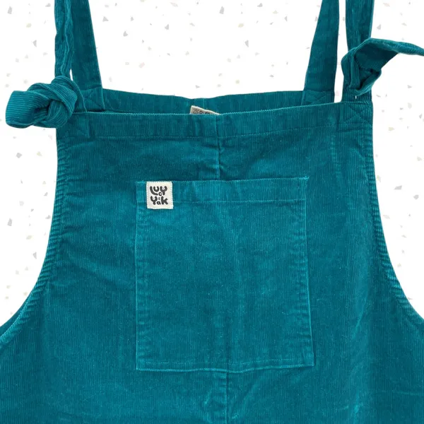Lucy Yak Green Teal Corduroy Overalls Jewel Tone Jumpsuit Dungarees US Size 18R - Image 3