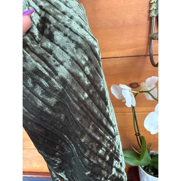 NWT Lulus Classy Sensation Olive Velvet Pleated Strapless Maxi Dress Gala Sz L - Image 4