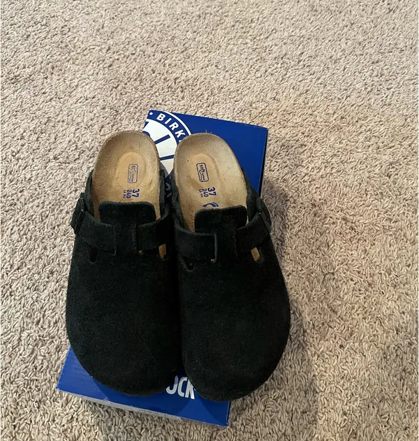 Boston Birkenstock Clogs Black Suede - Image 4