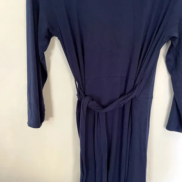 Isabella Oliver navy blue wraparound long‎ sleeved dress v-neck women's size 4 - Image 7