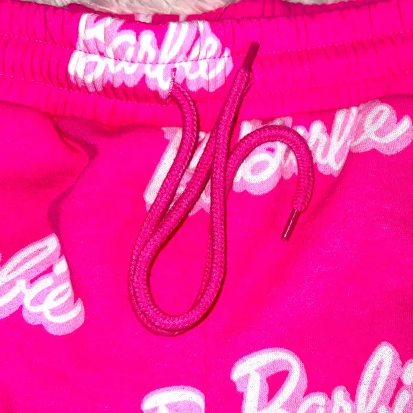 Barbie Sweat Shorts Color Pink With Barbie all over Size L NWT - Image 2
