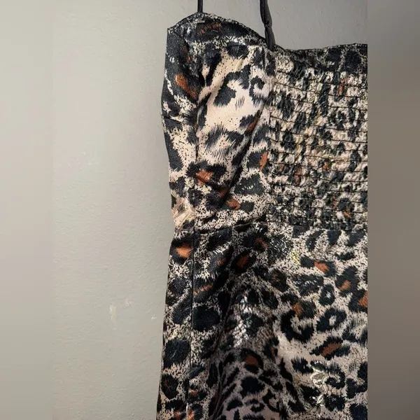Urban Outfitters Spaghetti Strap Bodycon Slit Leopard Dress XS NEW #719 - Image 7